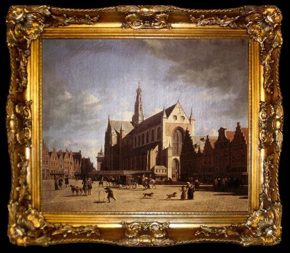 framed  Gerrit Bakhuizen Great Market in Haarlem, ta009-2